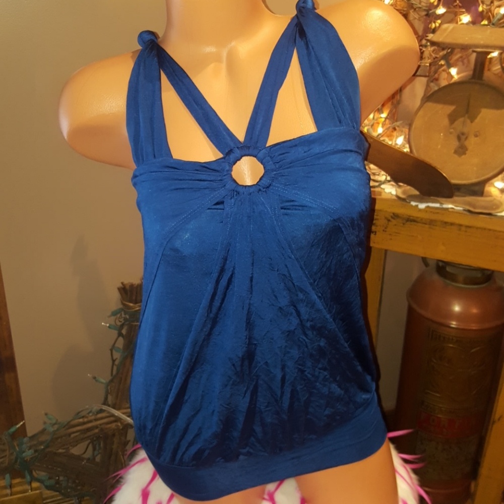 ❤️Bebe knotted key hole bubble tank S blue